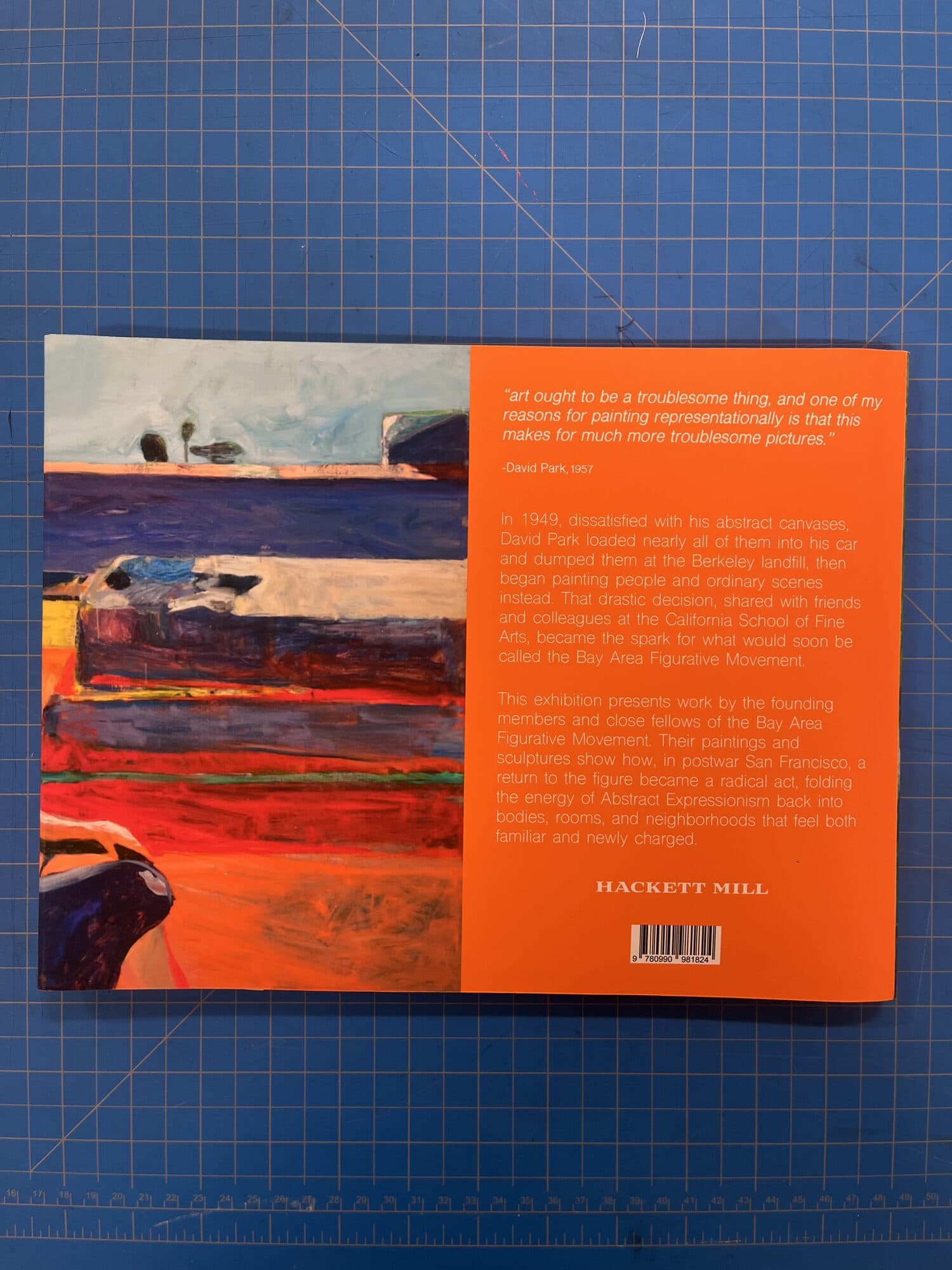 Back cover carrying a David Park quote